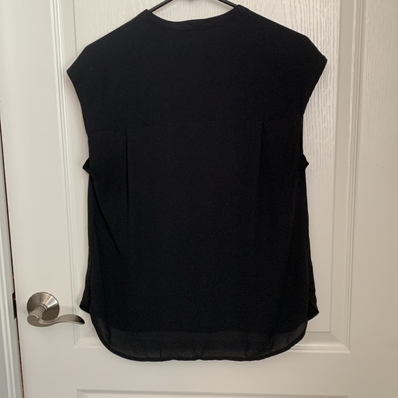 JCrew Drapey Cap Sleeve Blouse Black Size Small - Flawed - Picture 8 of 8